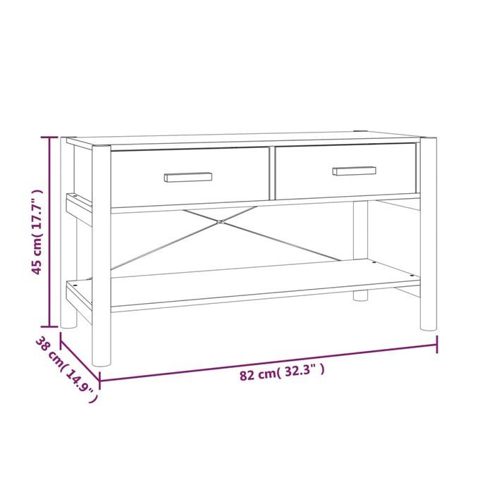 Meuble TV 82x38x45 cm Bois d'ingénierie - Photo n°10