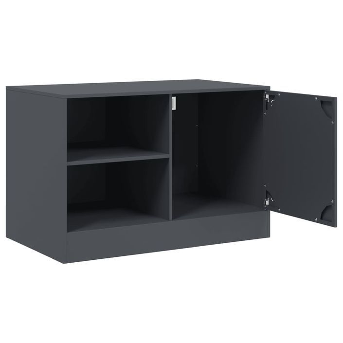 Meuble TV anthracite 67x39x44 cm acier - Photo n°7