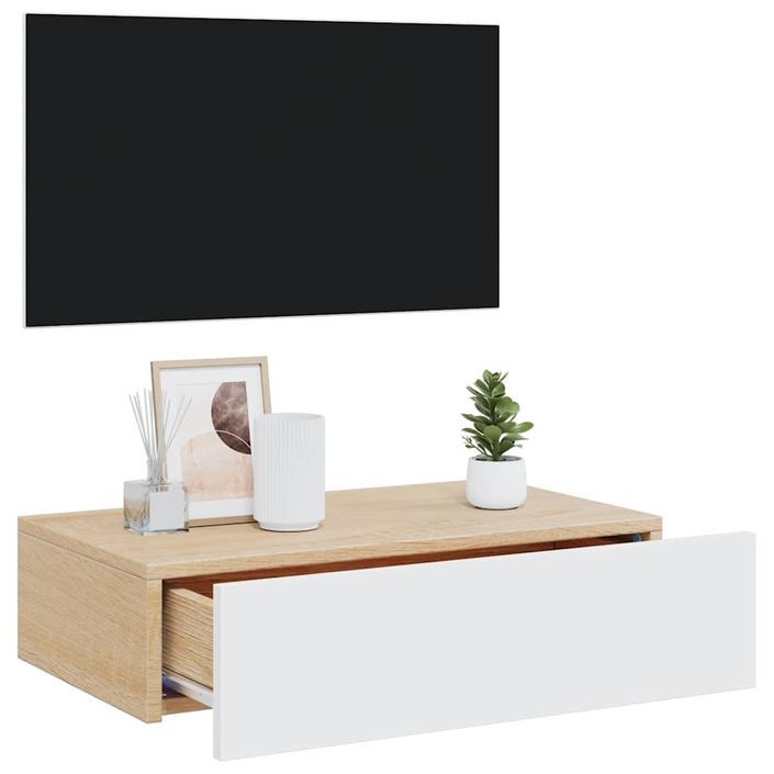 Meuble TV avec éclairage LED blanc 60x35x15,5 cm - Photo n°6