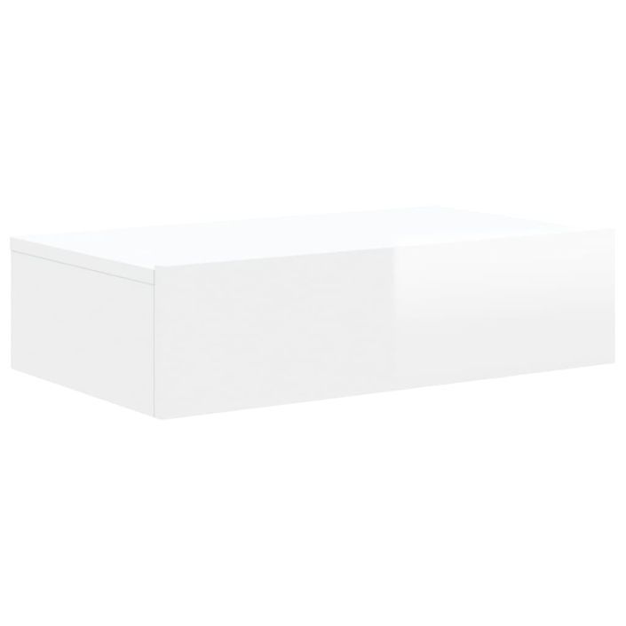 Meuble TV avec éclairage LED blanc brillant 60x35x15,5 cm - Photo n°3