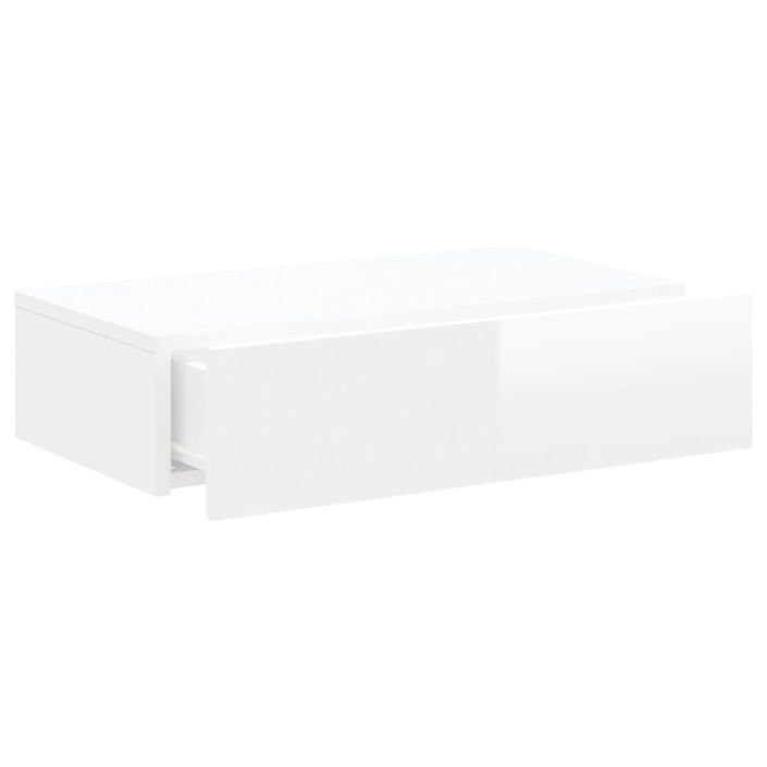 Meuble TV avec éclairage LED blanc brillant 60x35x15,5 cm - Photo n°7