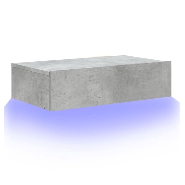 Meuble TV avec éclairage LED gris béton 60x35x15,5 cm - Photo n°6