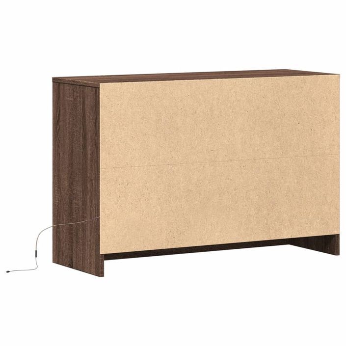 Meuble TV avec LED chêne marron 91x34x61 cm bois d'ingénierie - Photo n°8