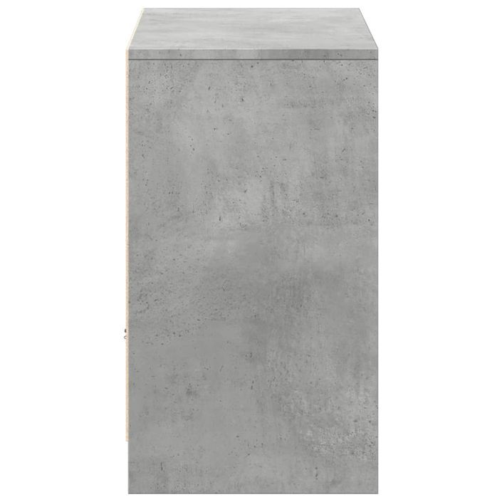 Meuble TV avec LED gris béton 91x34x61 cm bois d'ingénierie - Photo n°7