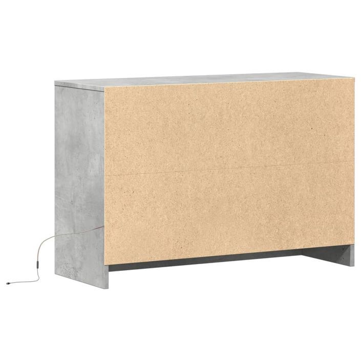 Meuble TV avec LED gris béton 91x34x61 cm bois d'ingénierie - Photo n°8