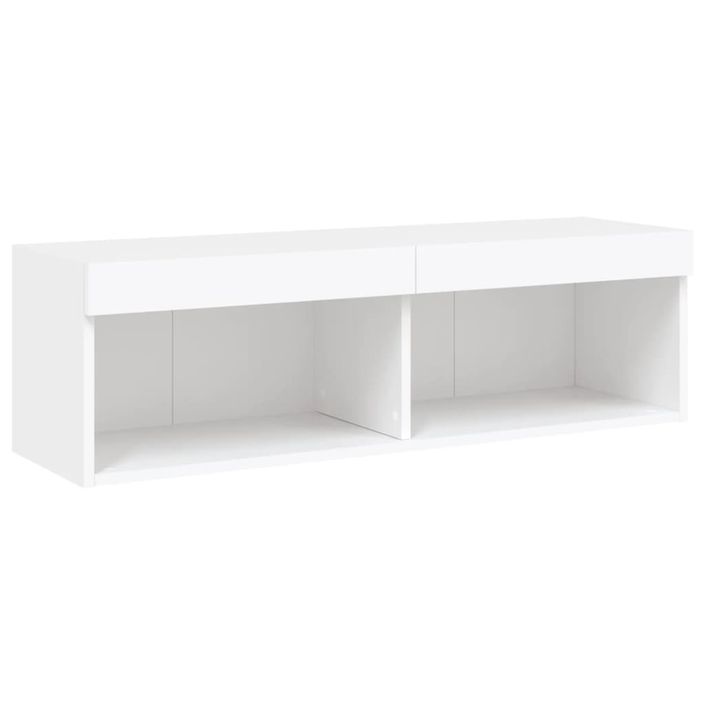 Meuble TV avec lumières LED blanc 100x30x30 cm - Photo n°7