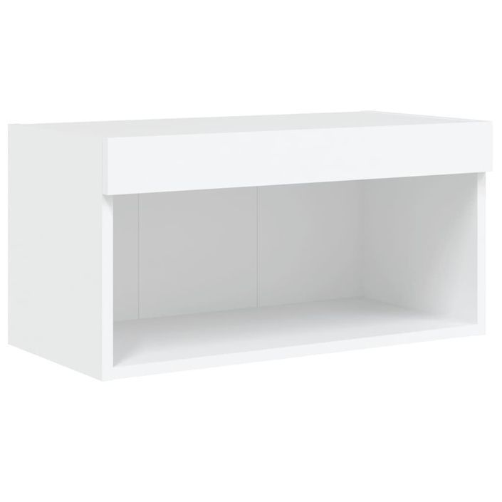 Meuble TV avec lumières LED blanc 60x30x30 cm - Photo n°7