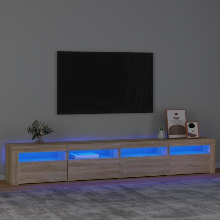 Meuble TV avec lumières LED Chêne sonoma 2 - Photo n°2