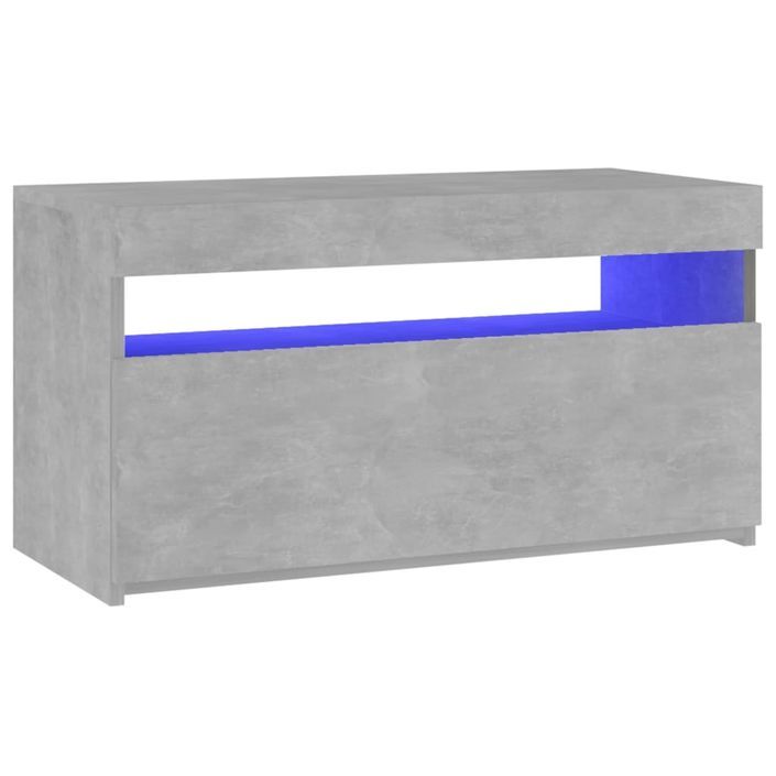 Meuble TV avec lumières LED Gris béton 75x35x40 cm - Photo n°7