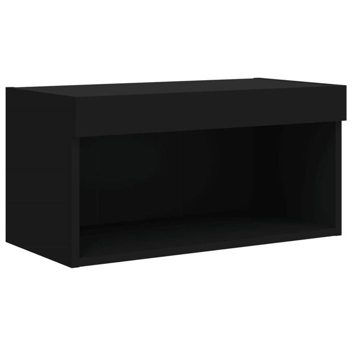 Meuble TV avec lumières LED noir 60x30x30 cm - Photo n°7