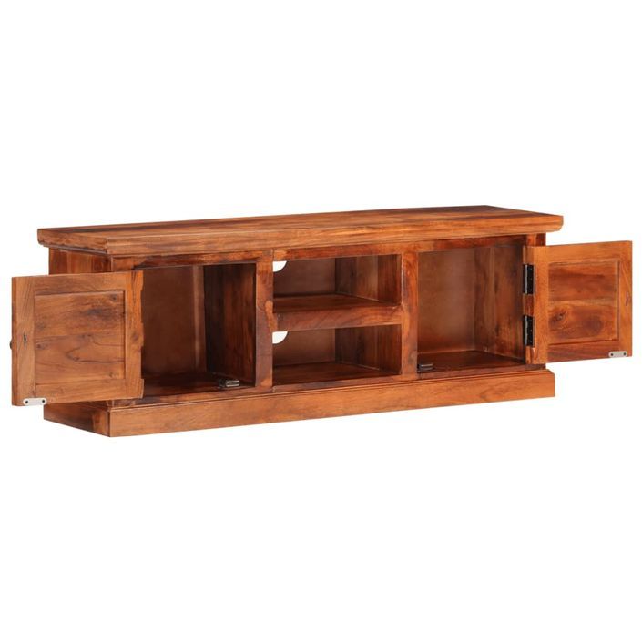 Meuble TV avec portes 112x30x40 cm bois d'acacia massif - Photo n°8