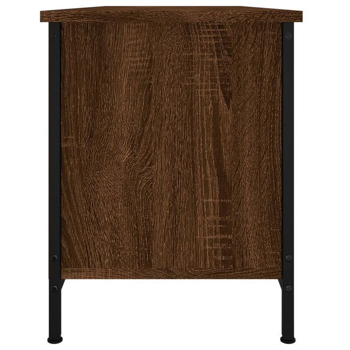 Meuble TV avec portes chêne marron 102x35x45 cm bois ingénierie - Photo n°7