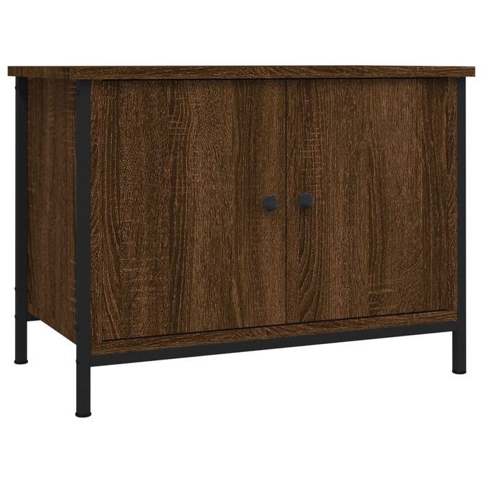 Meuble TV avec portes chêne marron 60x35x45cm bois d'ingénierie - Photo n°1