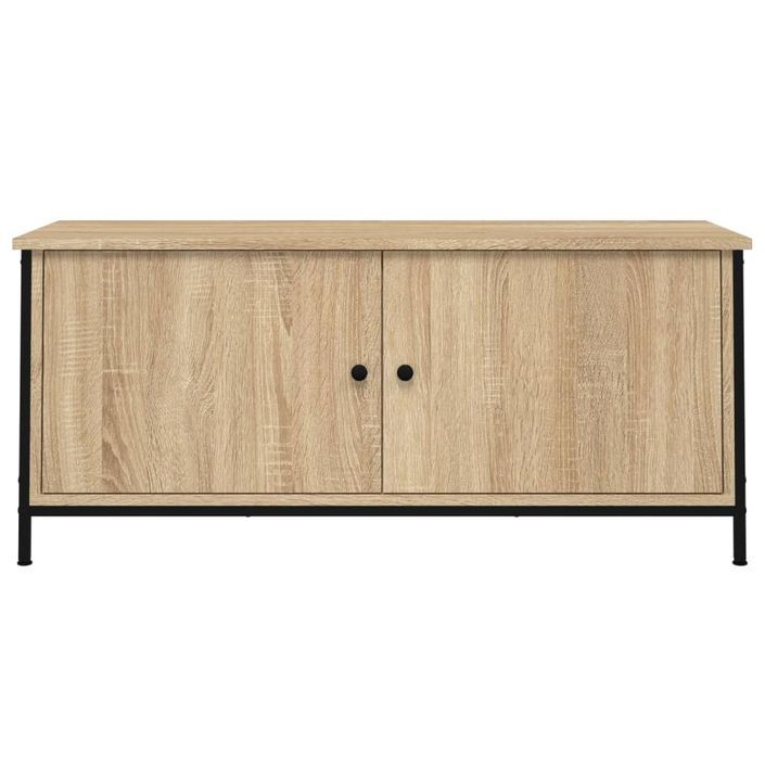 Meuble TV avec portes chêne sonoma 102x35x45 cm bois ingénierie - Photo n°5