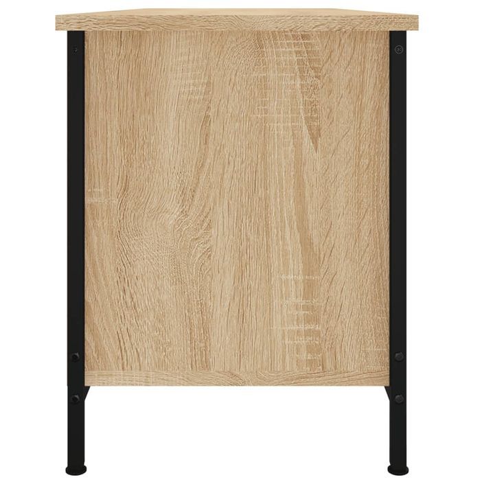 Meuble TV avec portes chêne sonoma 102x35x45 cm bois ingénierie - Photo n°7