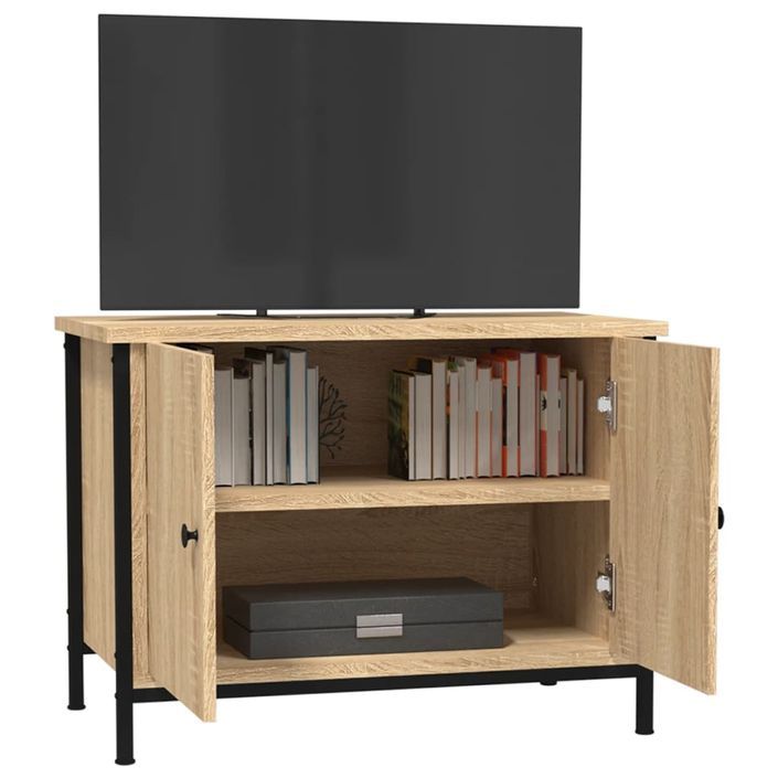 Meuble TV avec portes chêne sonoma 60x35x45cm bois d'ingénierie - Photo n°4