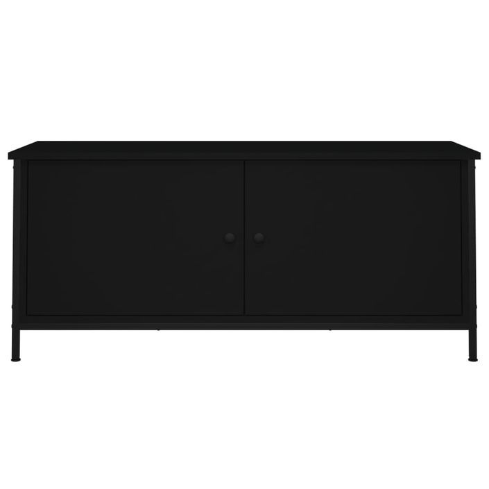 Meuble TV avec portes noir 102x35x45 cm bois d'ingénierie - Photo n°5