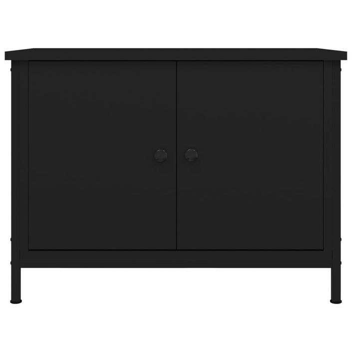 Meuble TV avec portes noir 60x35x45 cm bois d'ingénierie - Photo n°5