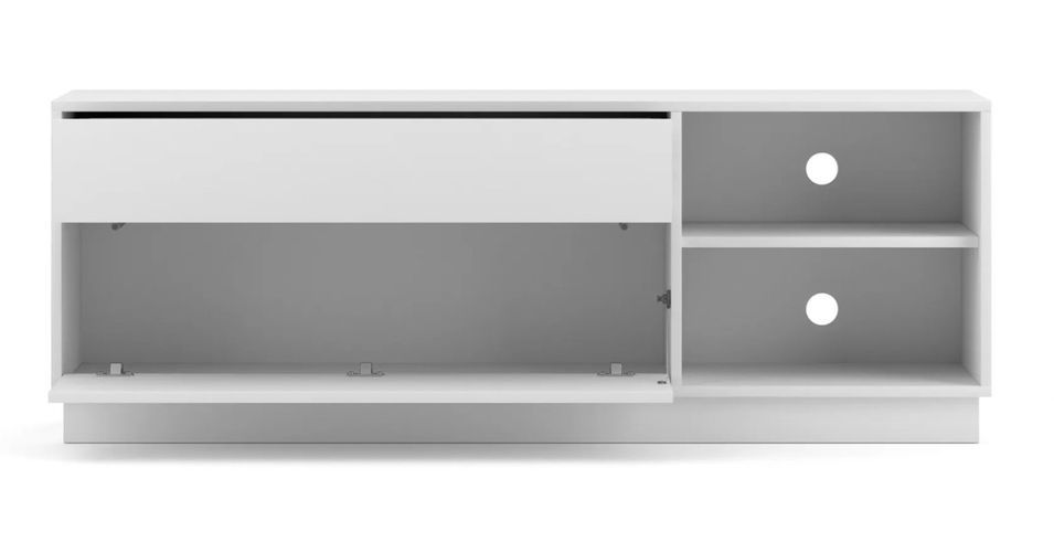 Meuble TV bas Frame 1 porte 1 tiroir blanc mat Frame 136 cm - Photo n°2