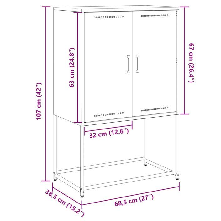 Meuble TV blanc 100,5x39x60,5 cm acier - Photo n°12