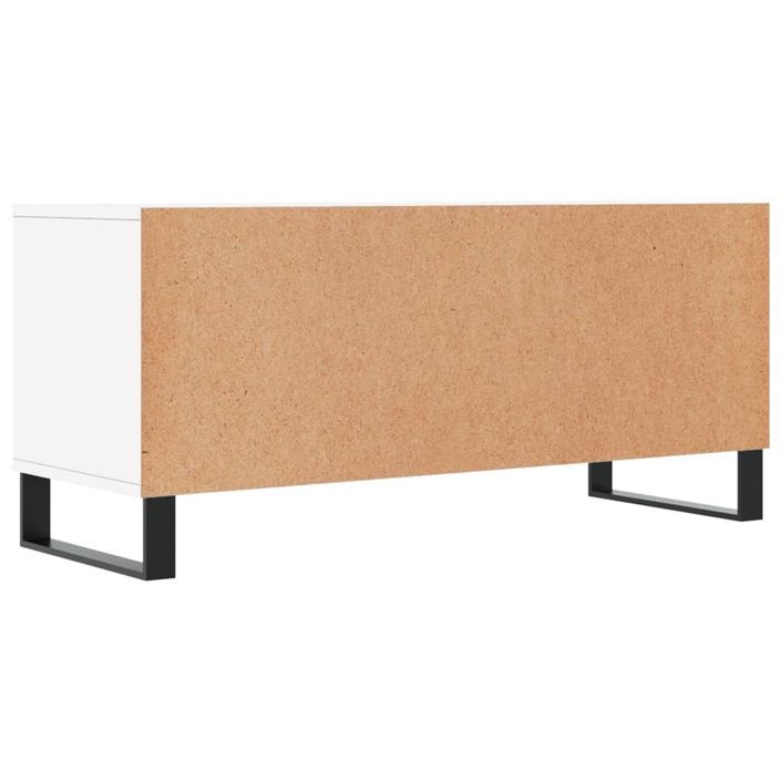 Meuble TV blanc 100x34,5x44,5 cm bois d'ingénierie - Photo n°8