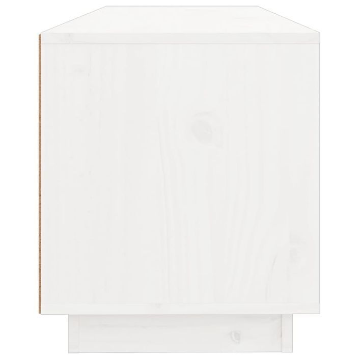 Meuble TV Blanc 100x34x40 cm Bois de pin massif - Photo n°8