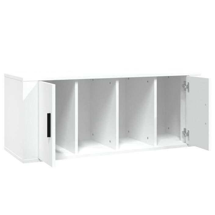 Meuble TV Blanc 100x35x40 cm Bois d'ingénierie - Photo n°7