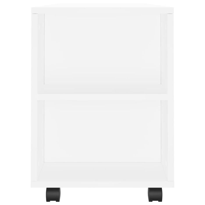 Meuble TV blanc 102x34,5x43 cm bois d'ingénierie - Photo n°7