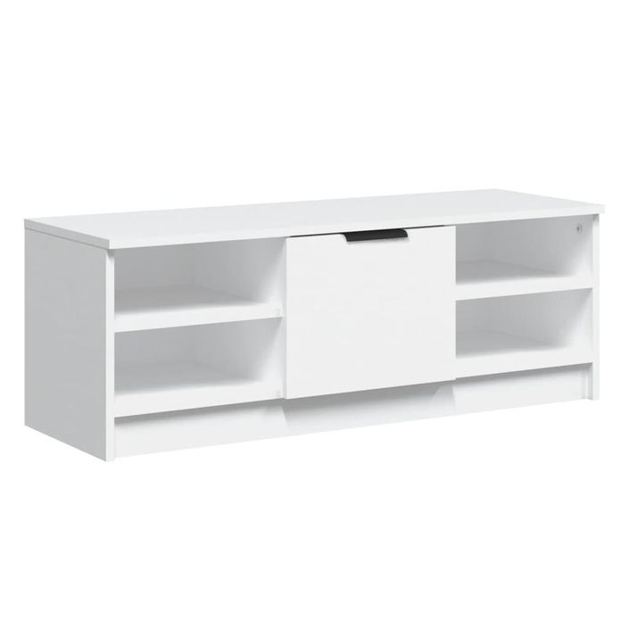 Meuble TV Blanc 102x35,5x36,5 cm Bois d'ingénierie - Photo n°2