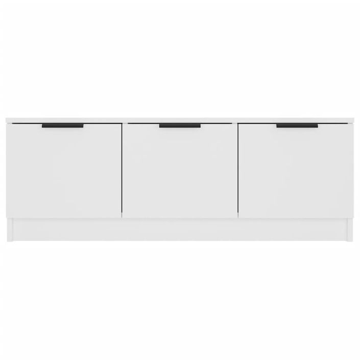 Meuble TV Blanc 102x35x36,5 cm Bois d'ingénierie - Photo n°7