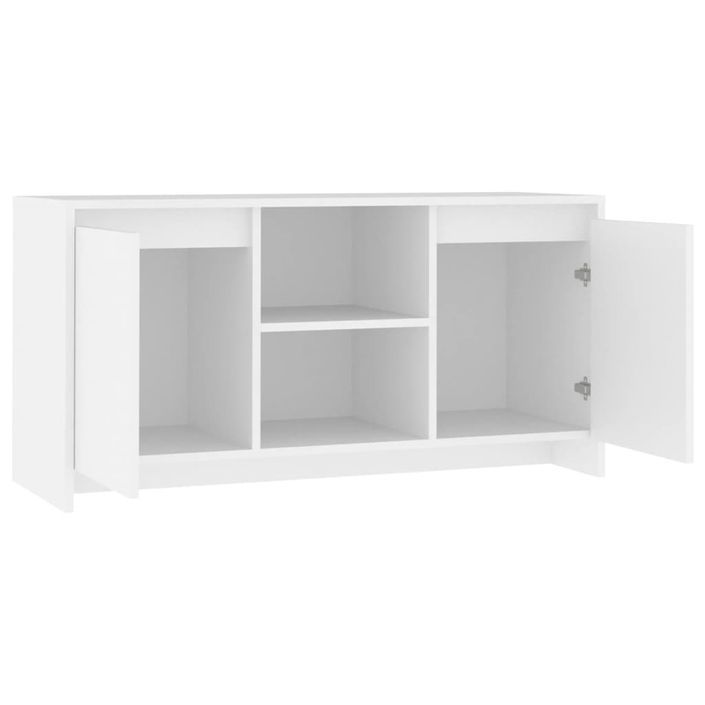 Meuble TV Blanc 102x37,5x52,5 cm Bois d'ingénierie - Photo n°5