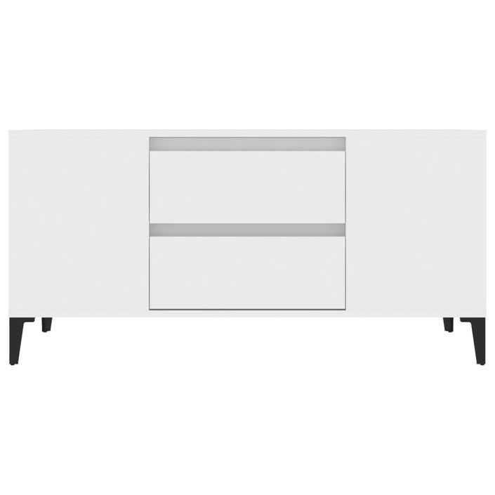 Meuble TV Blanc 102x44,5x50 cm Bois d'ingénierie - Photo n°6