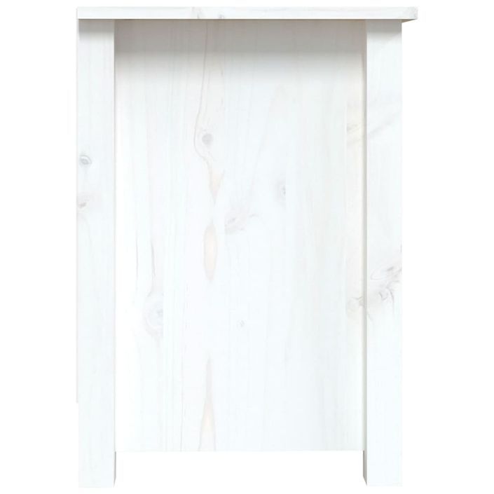 Meuble TV Blanc 103x36,5x52 cm Bois de pin massif - Photo n°5