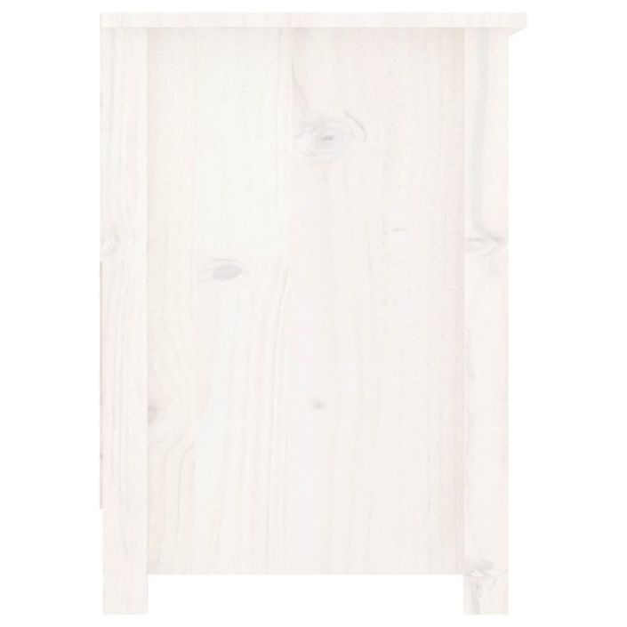 Meuble TV Blanc 103x36,5x52 cm Bois de pin massif - Photo n°5