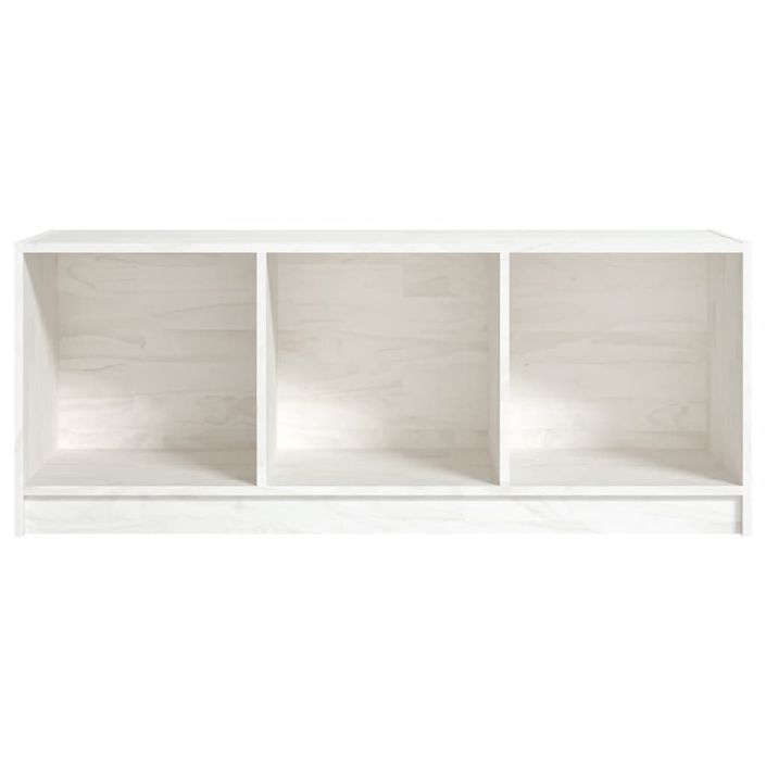 Meuble TV Blanc 104x33x41 cm Bois de pin massif - Photo n°4