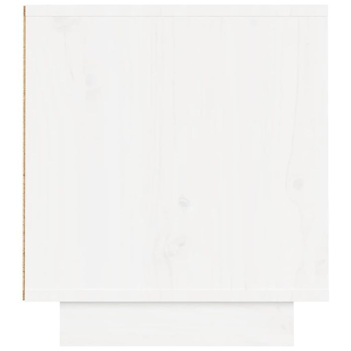 Meuble TV Blanc 140x35x40 cm Bois de pin massif - Photo n°6