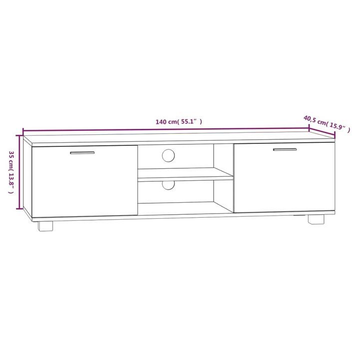 Meuble TV Blanc 140x40,5x35 cm Bois d'ingénierie - Photo n°8