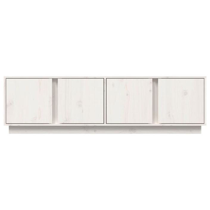 Meuble TV Blanc 140x40x40 cm Bois de pin massif - Photo n°6