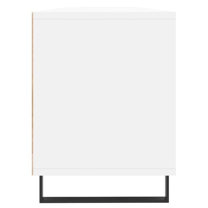 Meuble TV blanc 150x30x44,5 cm bois d'ingénierie - Photo n°7