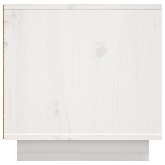 Meuble TV Blanc 156x40x40 cm Bois de pin massif - Photo n°8