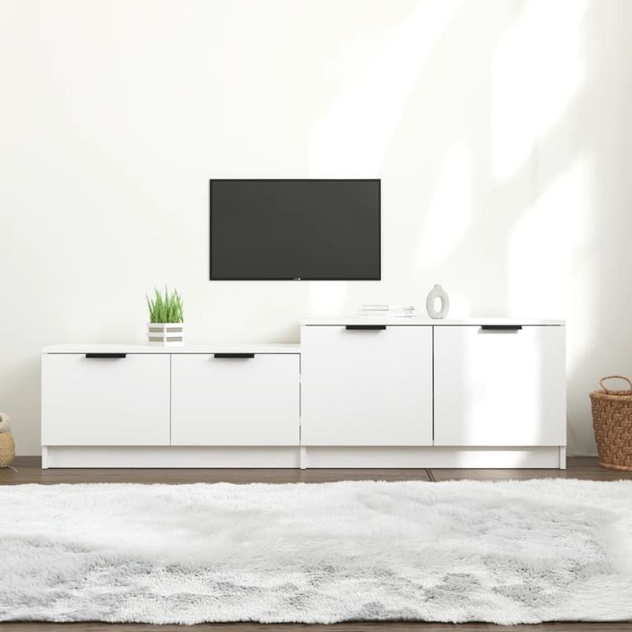 Meuble TV Blanc 158,5x36x45 cm Bois d'ingénierie - Photo n°1