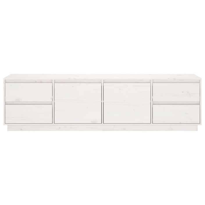 Meuble TV Blanc 176x37x47,5 cm Bois de pin massif - Photo n°6