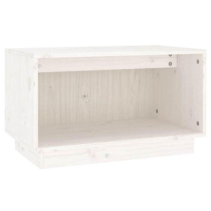 Meuble TV Blanc 60x35x35 cm Bois de pin massif - Photo n°2