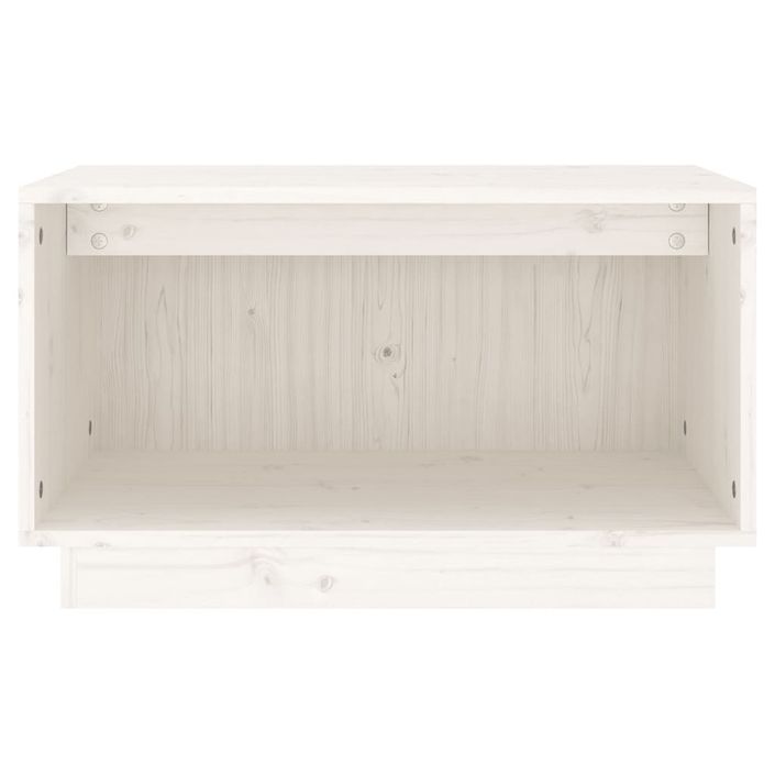 Meuble TV Blanc 60x35x35 cm Bois de pin massif - Photo n°3