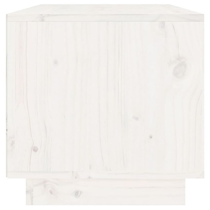 Meuble TV Blanc 60x35x35 cm Bois de pin massif - Photo n°4