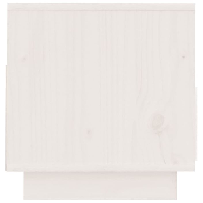 Meuble TV Blanc 60x35x37 cm Bois de pin massif - Photo n°6