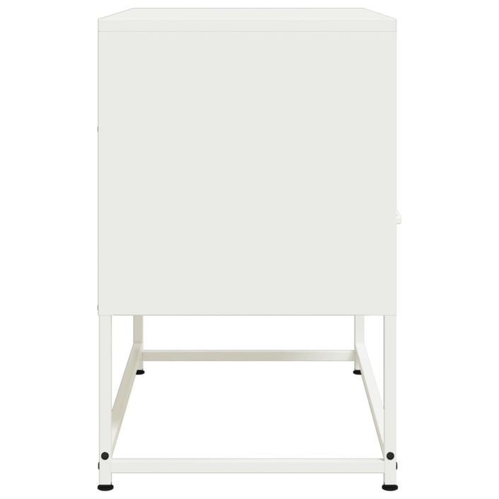 Meuble TV blanc 68x39x60,5 cm acier - Photo n°7