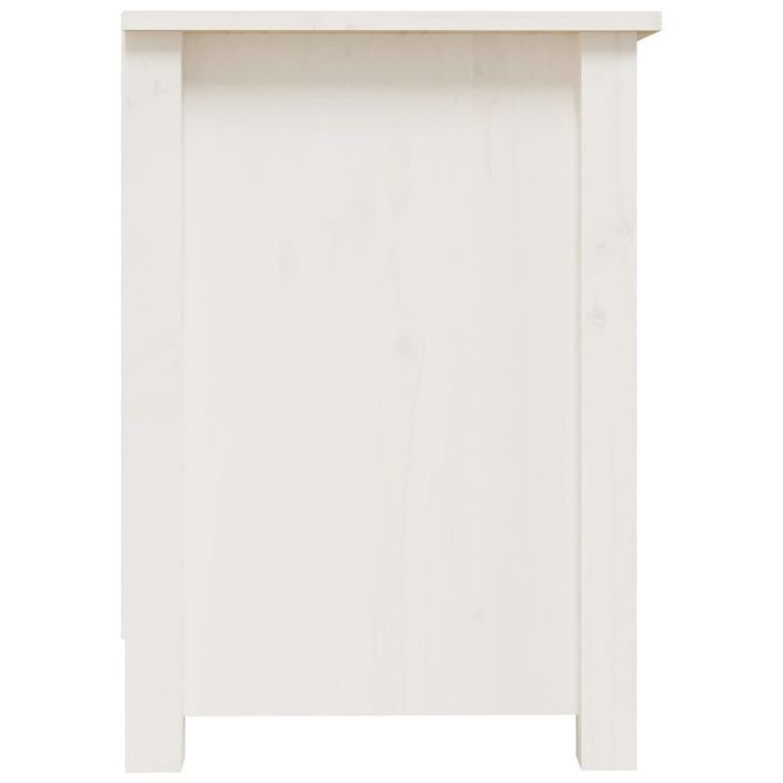 Meuble TV Blanc 70x36,5x52 cm Bois de pin massif - Photo n°8