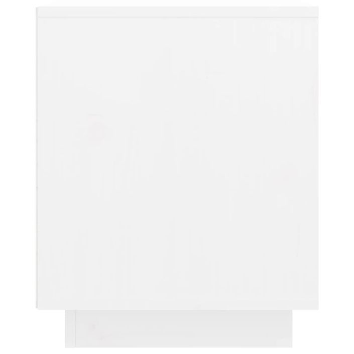 Meuble TV Blanc 74x35x44 cm Bois de pin massif - Photo n°5