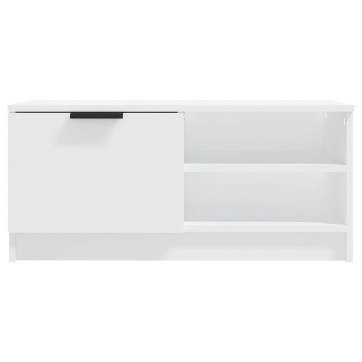 Meuble TV Blanc 80x35x36,5 cm Bois d'ingénierie - Photo n°5